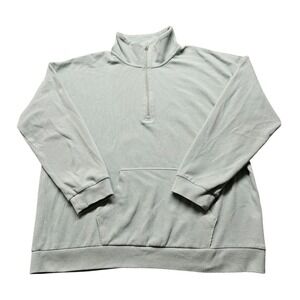 Marc New York Andrew Marc Mens XXL Sage Green Ribbed 1/4 Zip Pullover Outerwear